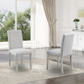 Dining Chairs Set of 2, Modern Kitchen & Dining Room Chairs, Upholstered Linen Cushion Seat and Rubber Wood Legs