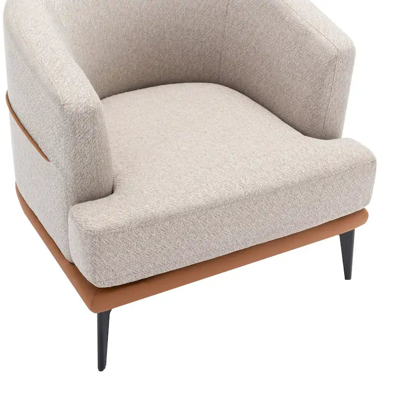 Modern Two-tone Barrel Fabric Chair for Living Room