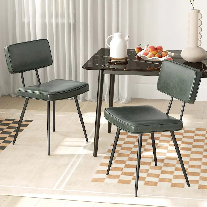 Dining Chairs Set of 2 with PU Leather Cover Filled Sponge