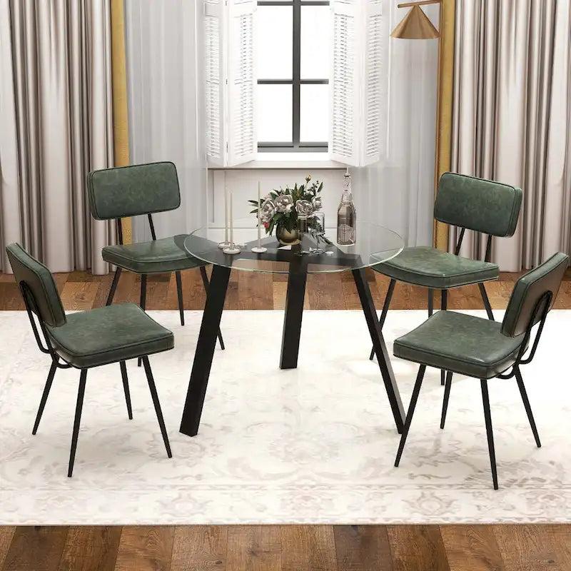 Dining Chairs Set of 2 with PU Leather Cover Filled Sponge