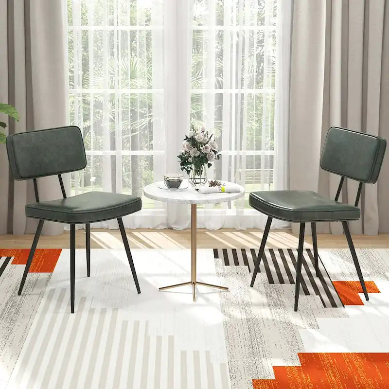 Dining Chairs Set of 2 with PU Leather Cover Filled Sponge