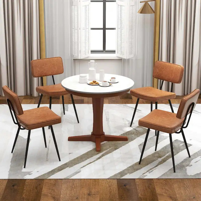 Dining Chairs Set of 2 with PU Leather Cover Filled Sponge