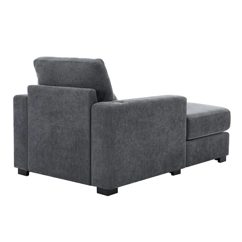 Oversized Chaise Lounger Modern Sofa Couch with Pillows, Charge Station & Cup Holders