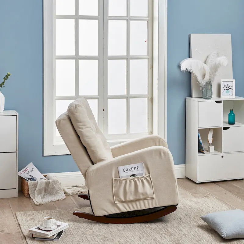 Recliner Sofa Push Back Recliner Chair Adjustable Modern Single Reclining Chair Upholstered Sofa with Pocket Living Room Bedroom