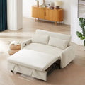 Roomfitters Ausziehbares Schlafsofa, umwandelbares 2-Sitzer-Sofa mit Dekokissen und USB-Anschlüssen, modernes Schlafsofa, Beige