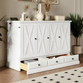 Lit escamotable style ferme, meuble coffre convertible gain de place avec grands tiroirs et station de charge, lit plateforme pliable