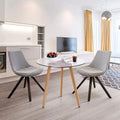 Ivinta Modern Small Dining Table Round Glass Coffee Table Farmhouse Kitchen Table
