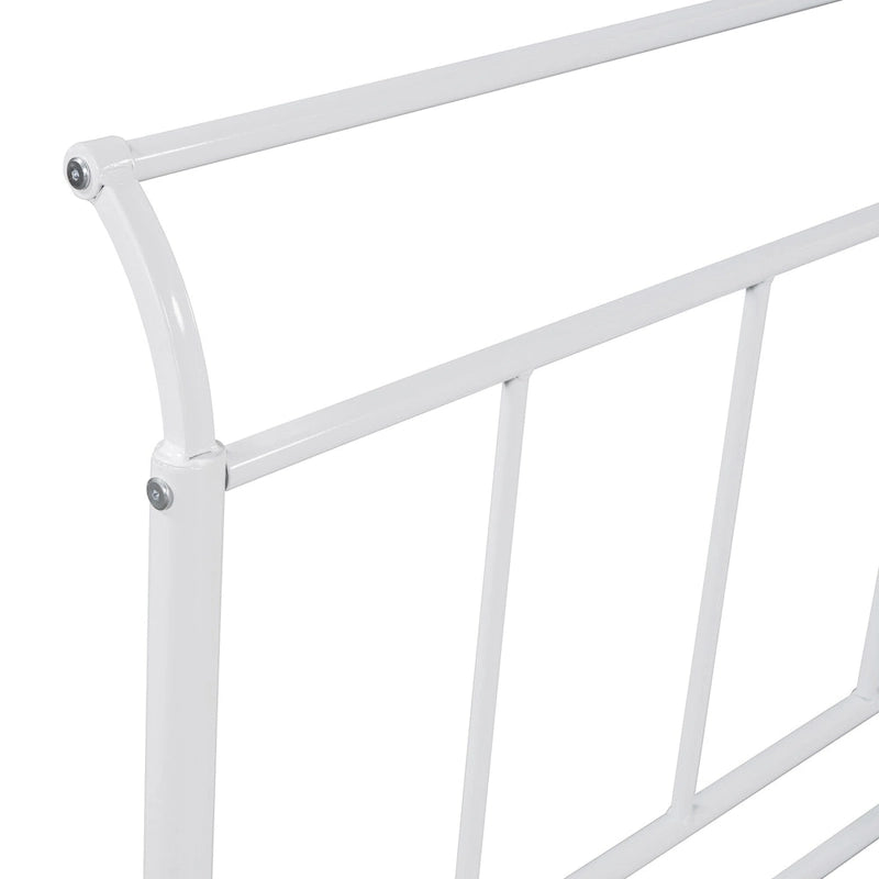 Twin Size Metal Daybed with Curved Handle and Trundle