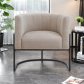 Fauteuil d'appoint Mid-Century avec structure en métal et dossier incurvé
