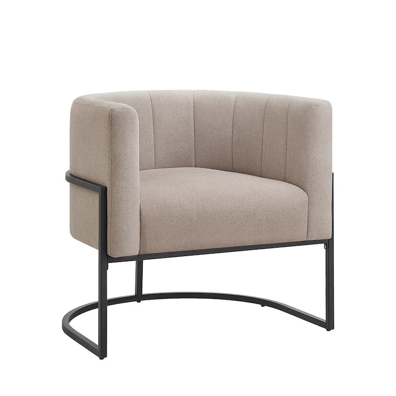 Mid-Century Accent Chair with Metal Frame & Curved Back Support