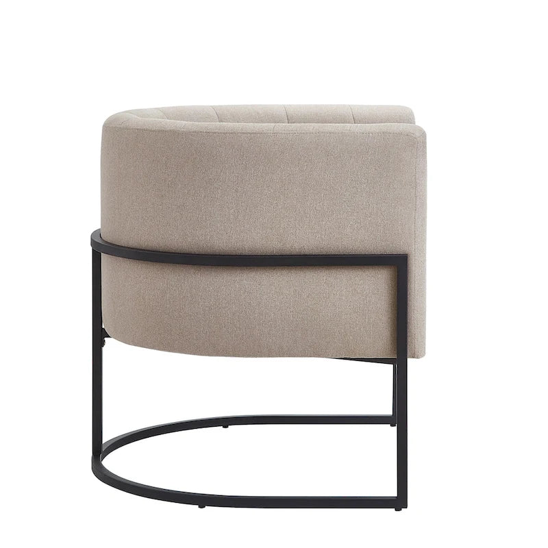 Mid-Century Accent Chair with Metal Frame & Curved Back Support