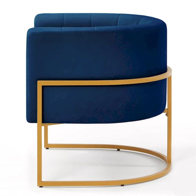 Mid-Century Accent Chair with Metal Frame & Curved Back Support