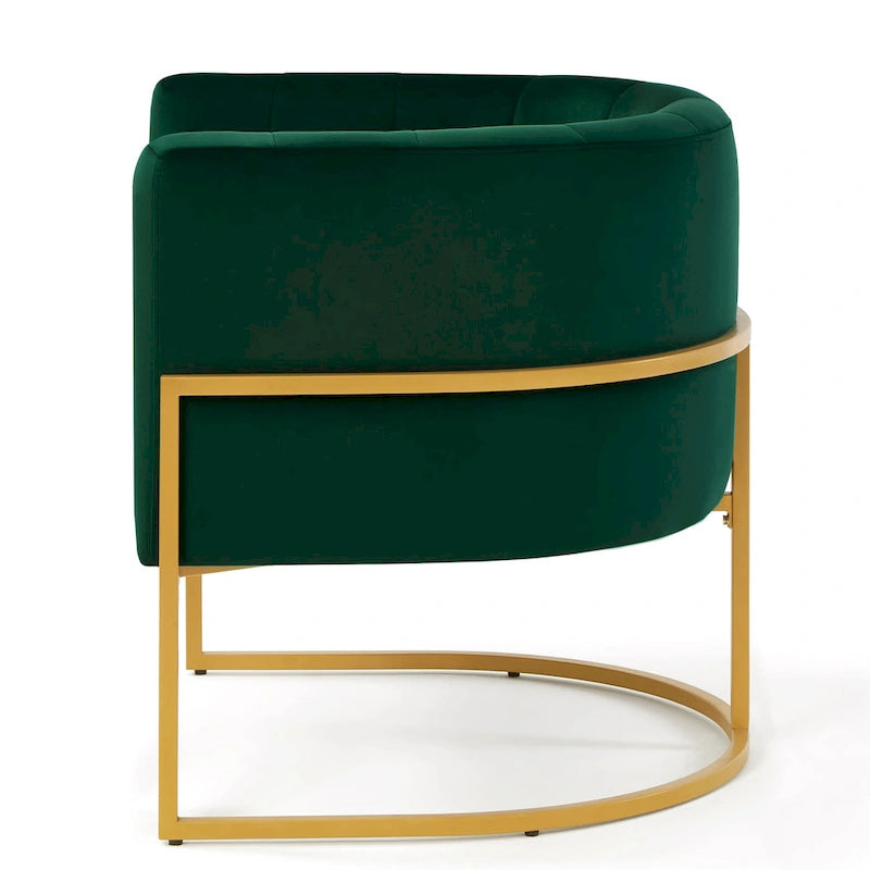 Mid-Century Accent Chair with Metal Frame & Curved Back Support