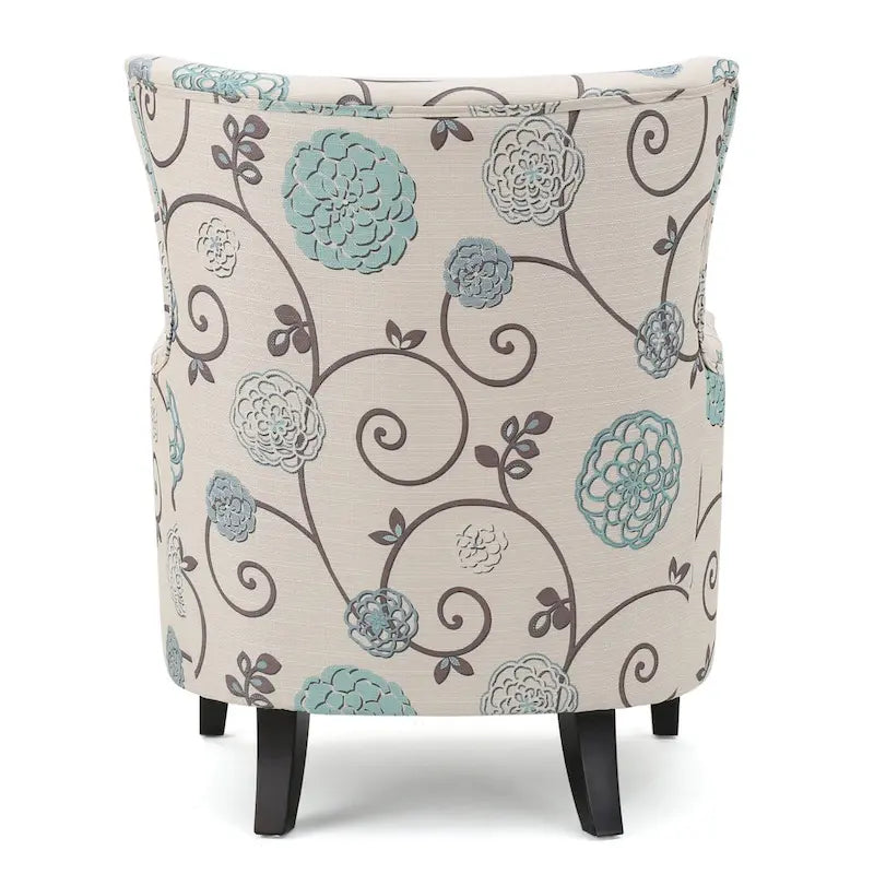 Modern Retro 30.25 High Back Upholstered Arm Chair with Wood Legs for Living Room