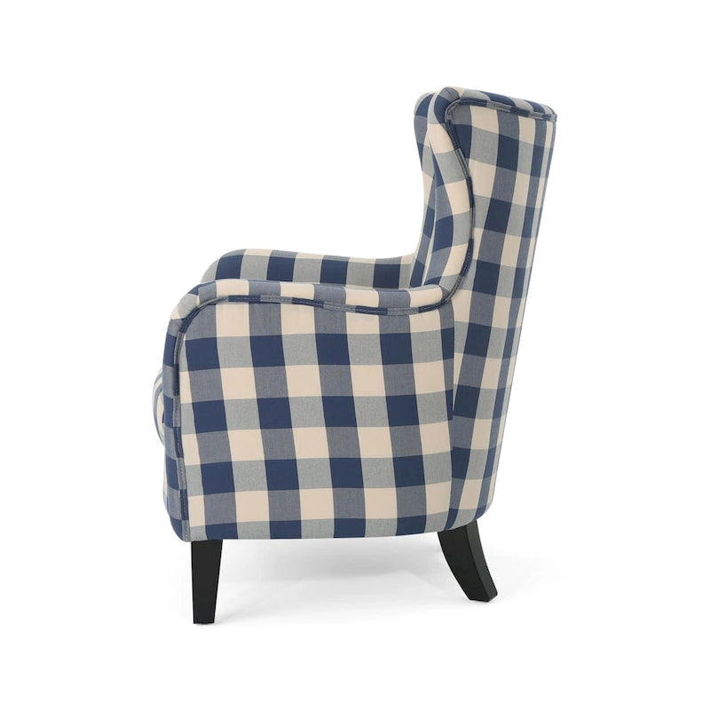 Modern Retro 30.25 High Back Upholstered Arm Chair with Wood Legs for Living Room