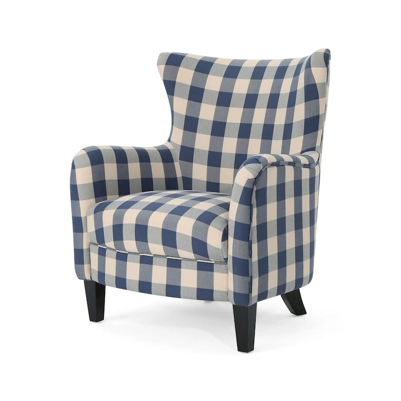 Modern Retro 30.25 High Back Upholstered Arm Chair with Wood Legs for Living Room