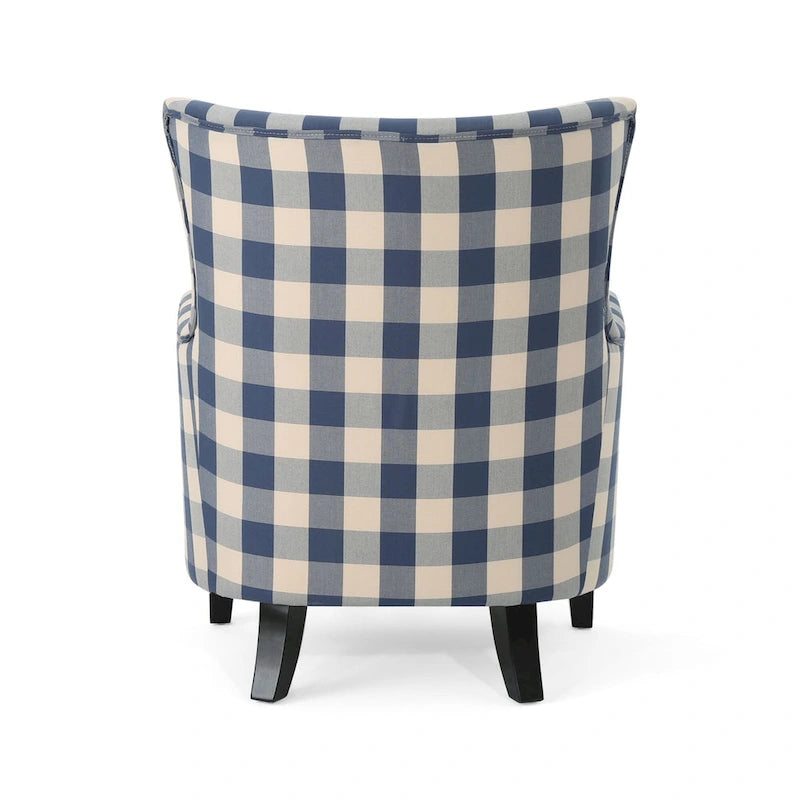 Modern Retro 30.25 High Back Upholstered Arm Chair with Wood Legs for Living Room
