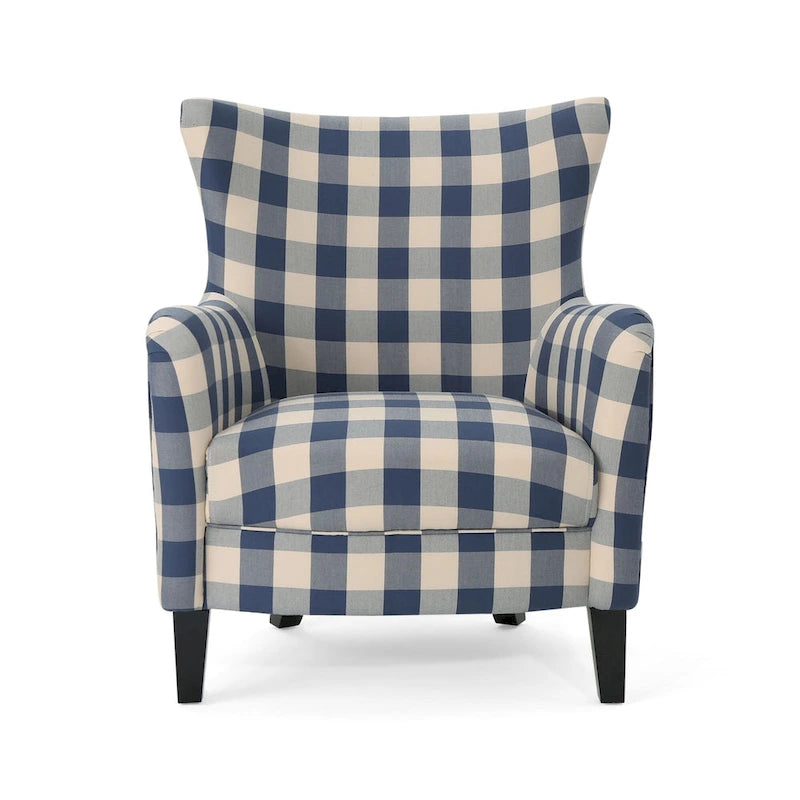 Modern Retro 30.25 High Back Upholstered Arm Chair with Wood Legs for Living Room
