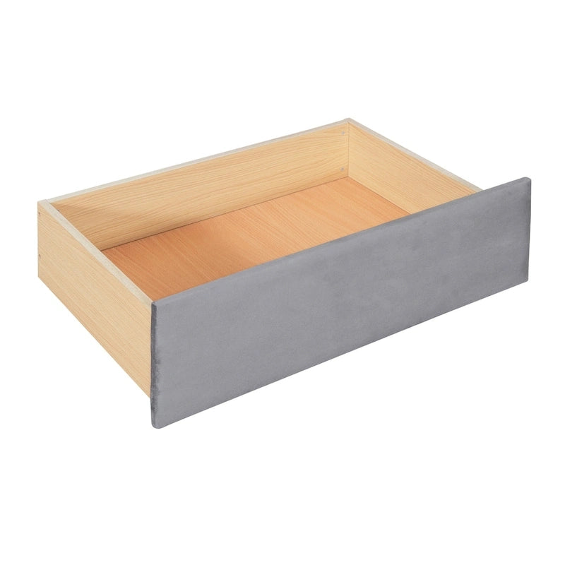 Twin Cloud Velvet Daybed with Trundle, Drawers, and USB