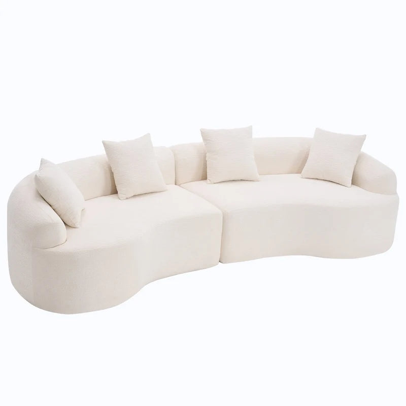 Luxury Chenille Fabric Sofa,4 Seater Modular Curved Sectional Couch