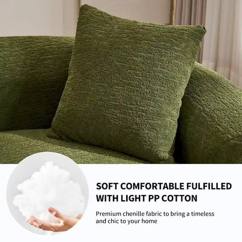 Luxury Chenille Fabric Sofa,4 Seater Modular Curved Sectional Couch
