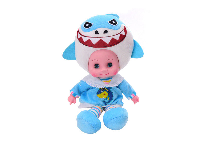 Poupée requin de 18 pouces avec son et musique – Jouet de poupée en peluche, poupée musicale interactive