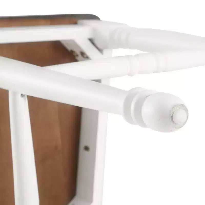 Set of 2 Shelby Counter Height Barstools Distressed White - Crosley: Rubberwood Frame, Non-Upholstered, Traditional Design
