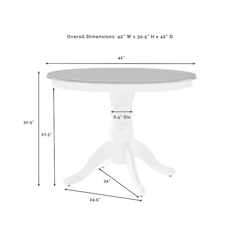 Shelby Round Dining Table Distressed White - Crosley