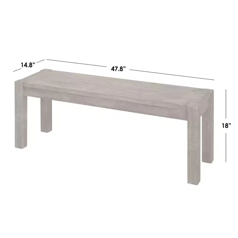 Buylateral 3pc Verdon Modern Farmhouse Dining Set with Bench Driftwood