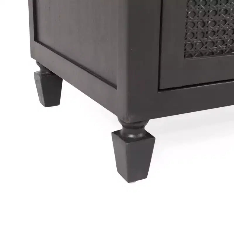 Christopher Knight Home Newell Rustic Acacia Wood and Cane 3 Drawer Dresser Dark Gray: Bedroom Storage, Metal Hardware