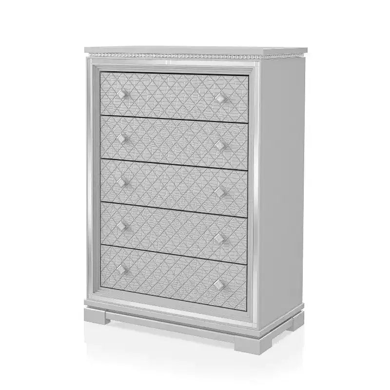 Tenaya 5 Drawer Chest Silver - HOMES: Inside + Out