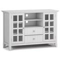 Normandy Tall TV Stand for TVs up to 60" White - WyndenHall: Adjustable Shelves, Pine & Plywood, Media Storage