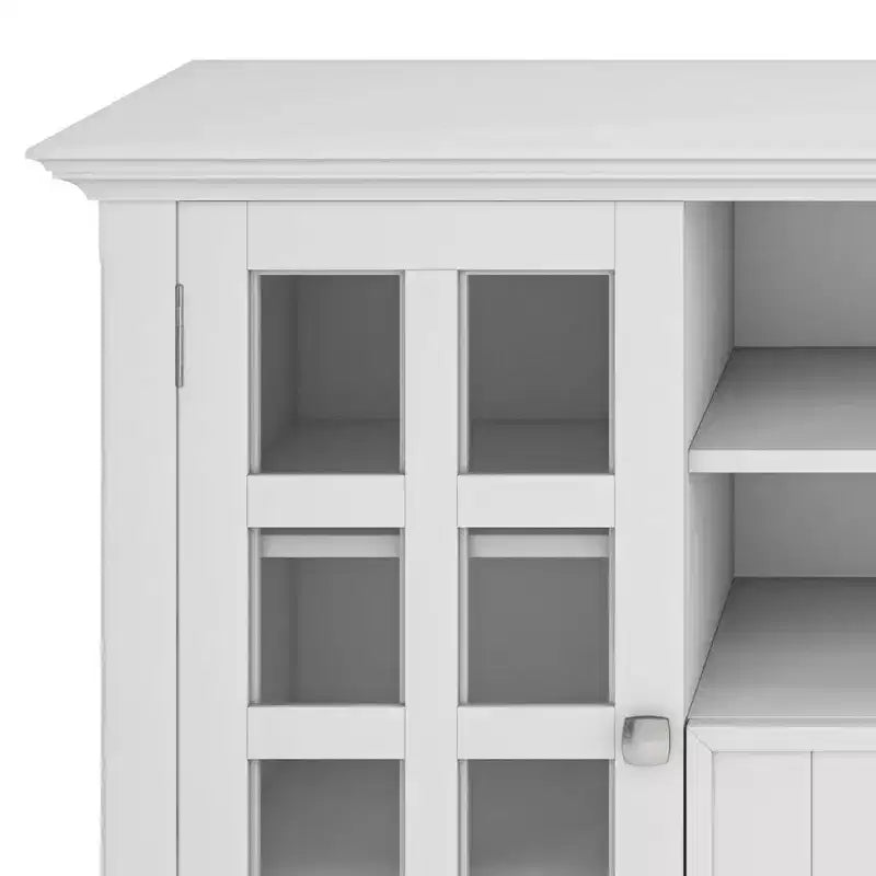 Normandy Tall TV Stand for TVs up to 60" White - WyndenHall: Adjustable Shelves, Pine & Plywood, Media Storage