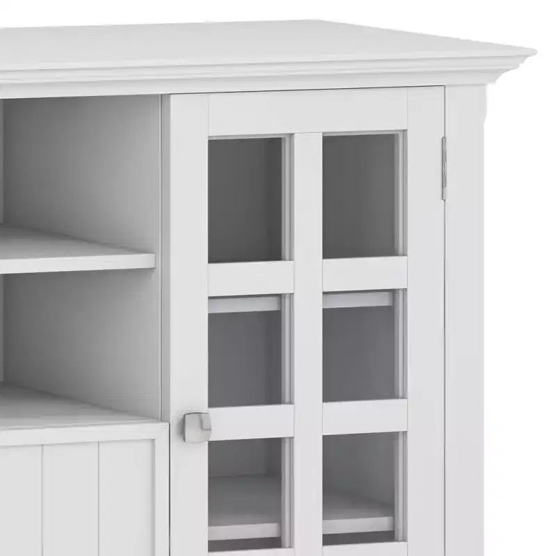 Normandy Tall TV Stand for TVs up to 60" White - WyndenHall: Adjustable Shelves, Pine & Plywood, Media Storage