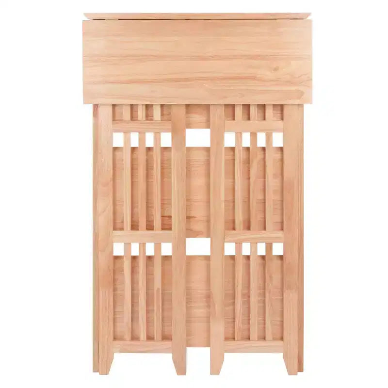 Étagère pliable à 4 niveaux en hêtre naturel, à côtés à lattes