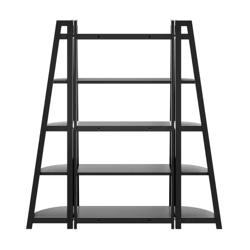 Winsome 3pc 58.03" Adam Shelving Set Black: Transitional Style, Wood Composite, 15 Shelves, Assembly Tools Provided