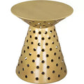Alaterre Furniture Kian Side Table Iron Gold : Pedestal, Modern No Assembly Required, 220lb Capacity