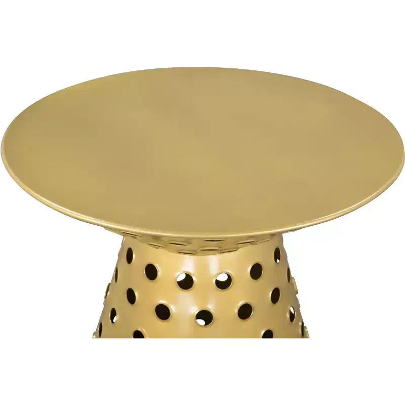 Alaterre Furniture Kian Side Table Iron Gold : Pedestal, Modern No Assembly Required, 220lb Capacity