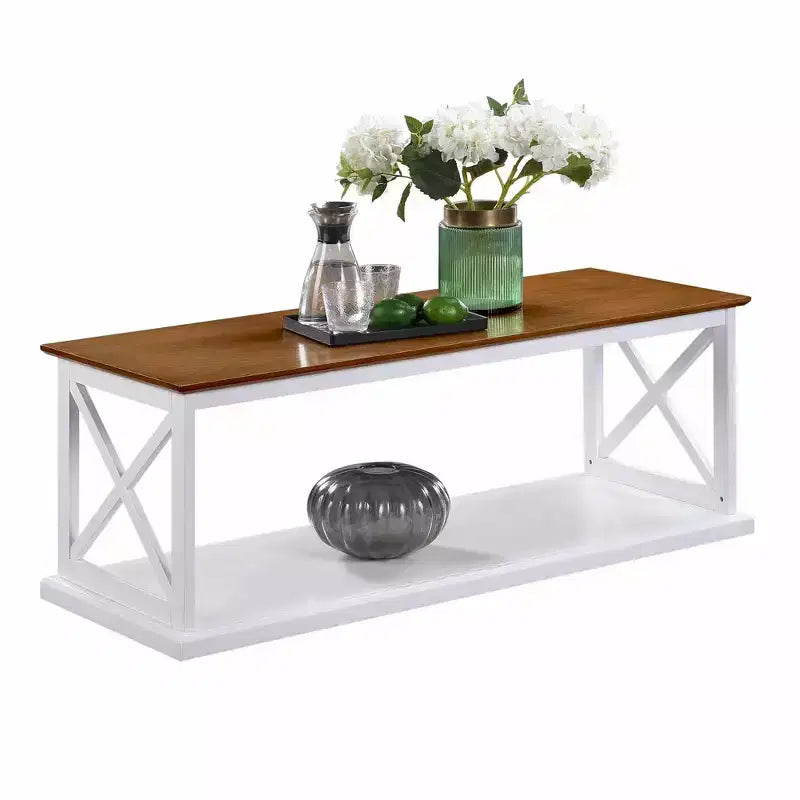 Coventry Coffee Table with Shelf Driftwood/White - Breighton Home