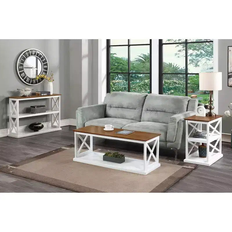 Coventry Coffee Table with Shelf Driftwood/White - Breighton Home