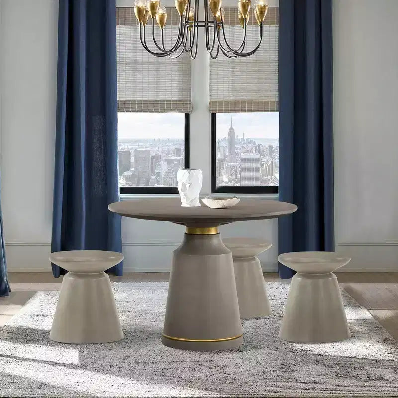 Umbre Concrete End Accent Stool Table Gray - Armen Living