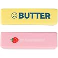 Lot de 2 jouets anti-stress spongieux à montée lente fraise et beurre