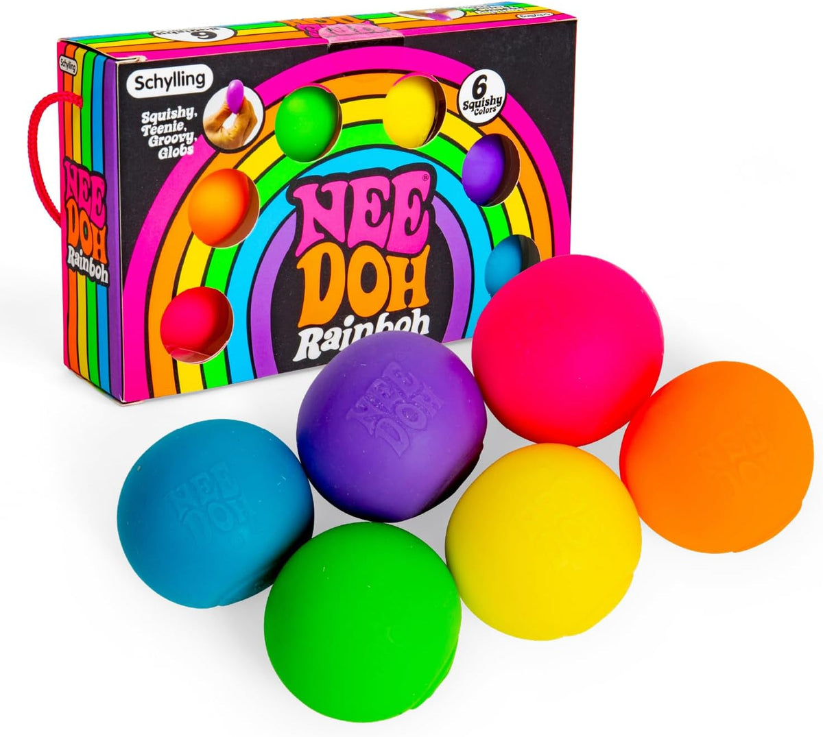 Schylling NeeDoh Teenie Rainbow 6-Pack Sensory Toys
