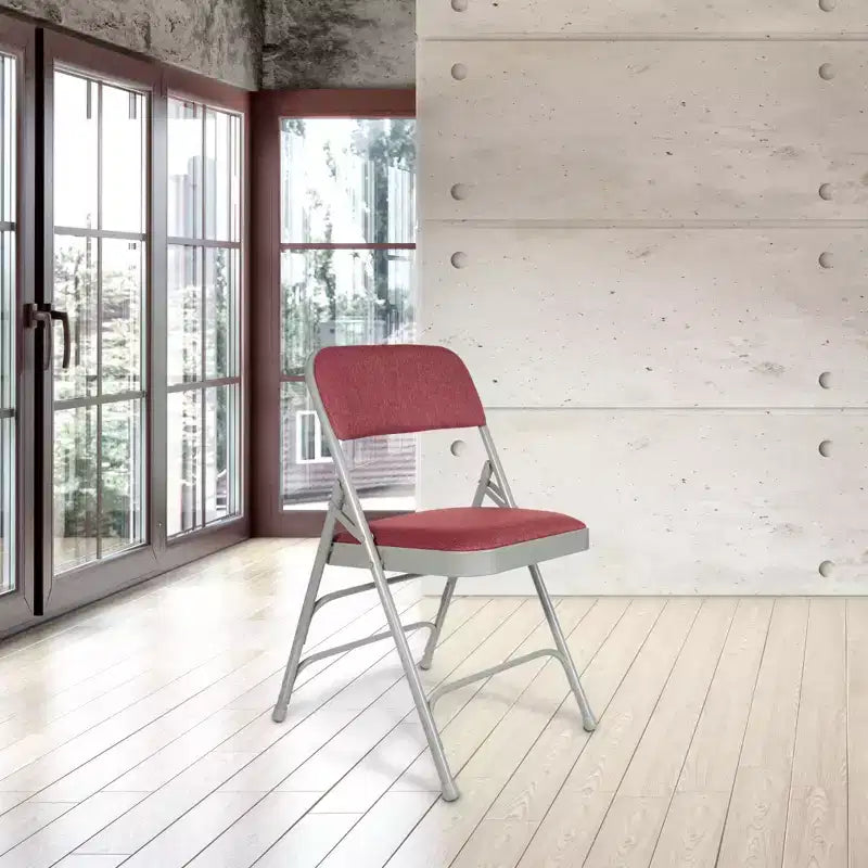 Set of 4 Deluxe Fabric Padded Triple Brace Folding Chairs - Hampden Furnishings