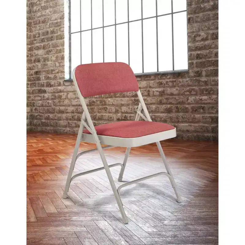 Set of 4 Deluxe Fabric Padded Triple Brace Folding Chairs - Hampden Furnishings