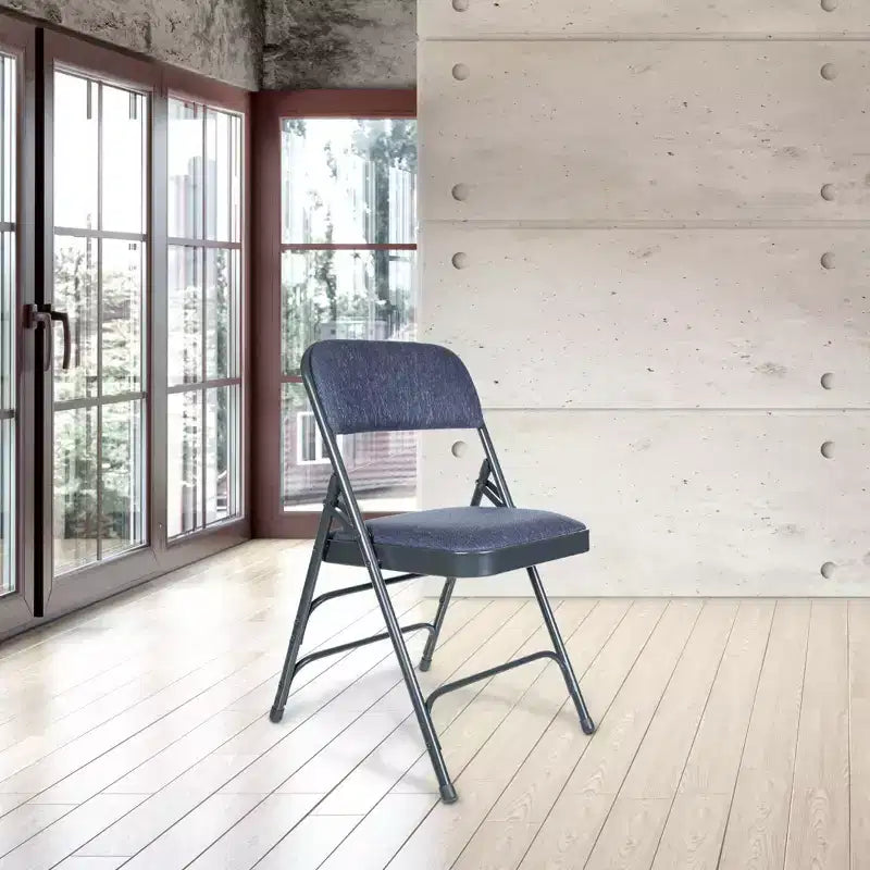 Set of 4 Deluxe Fabric Padded Triple Brace Folding Chairs - Hampden Furnishings