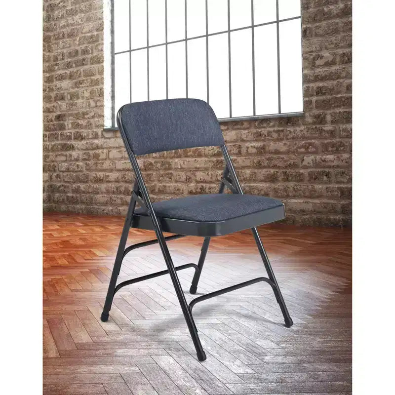 Set of 4 Deluxe Fabric Padded Triple Brace Folding Chairs - Hampden Furnishings
