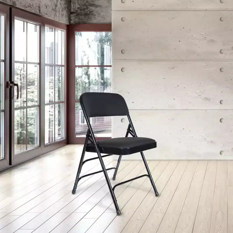 Set of 4 Deluxe Fabric Padded Triple Brace Folding Chairs - Hampden Furnishings