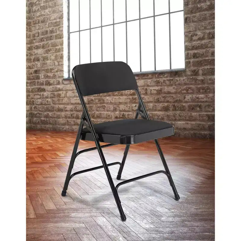 Set of 4 Deluxe Fabric Padded Triple Brace Folding Chairs - Hampden Furnishings