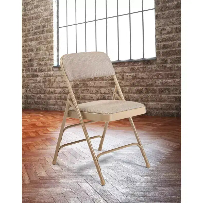 Set of 4 Deluxe Fabric Padded Triple Brace Folding Chairs - Hampden Furnishings